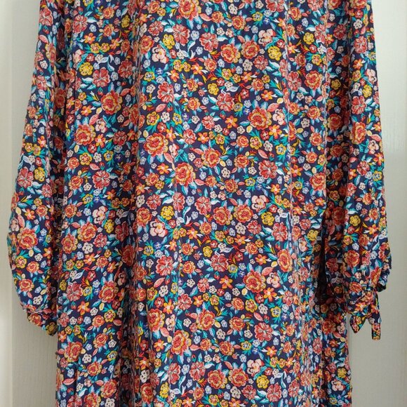 Old Navy Floral Colorful Flowy Boho Long Sleeve Modest Dress XXL - Picture 3 of 14